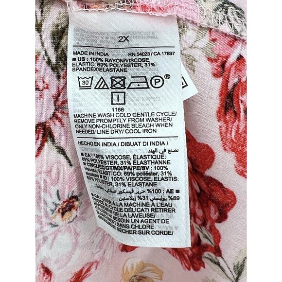 Old Navy Pink Floral Smocked Balloon Sleeve Mini Dress Sz 2XL Coquette Babydoll - Picture 5 of 13